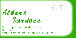 albert kardoss business card